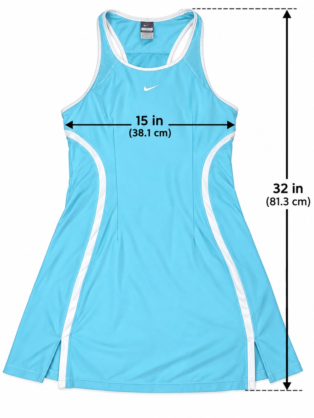 Nike FitDry Tennis Dress Baby Blue White Built-In Bra Size M